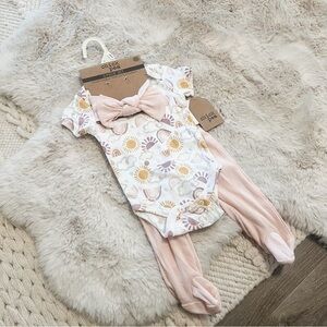 Chick Pea Infant Newborn set of Three Rainbow Outfit Set of three